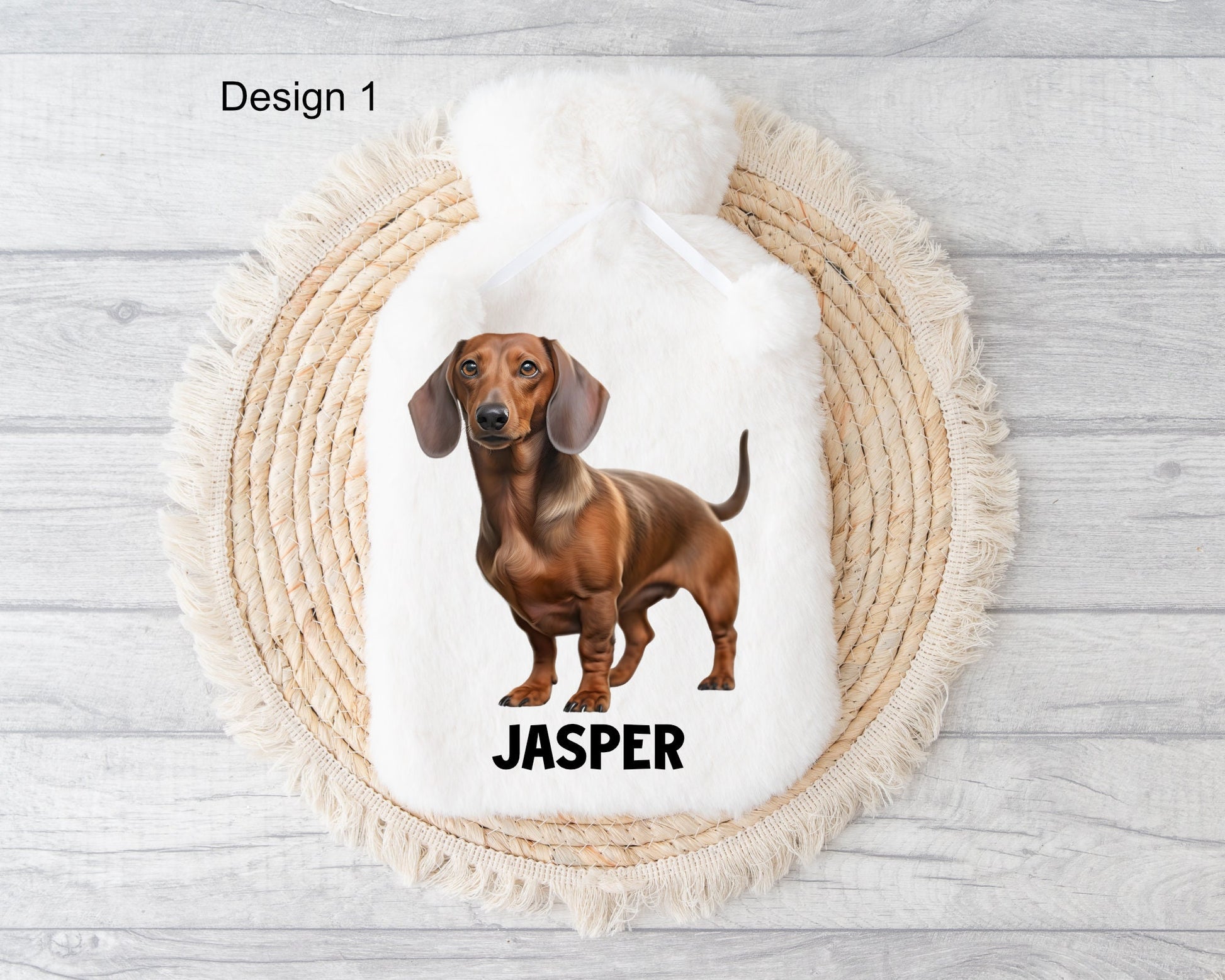 Brown Dachshund Hot Water Bottle, Personalised Hot Water Bottle, Hot Water Bottle Cover
