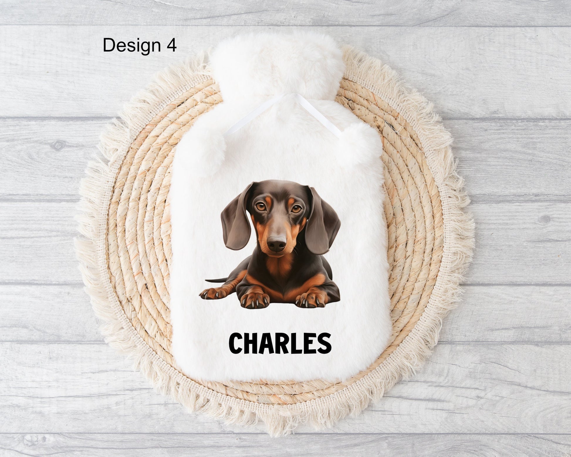 Brown Dachshund Hot Water Bottle, Personalised Hot Water Bottle, Hot Water Bottle Cover