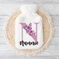Hot Water Bottle, Nannie Gift, Personalised Hot Water Bottle, Christmas Gift For Grandma, Christmas Gift For Friend, Butterfly Initial