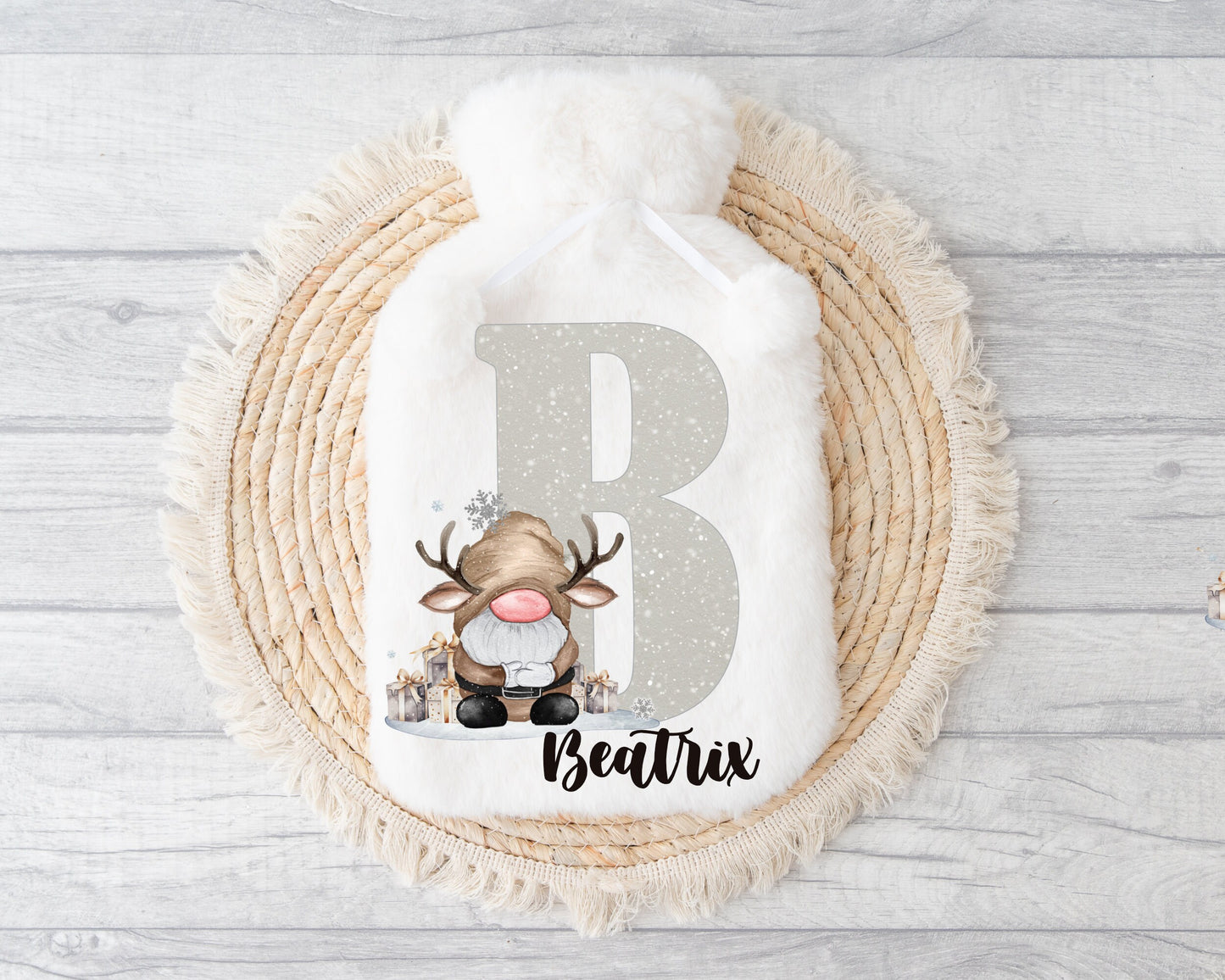 Hot Water Bottle, Nannie Gift, Personalised Hot Water Bottle, Christmas Gift For Grandma, Christmas Gift For Friend, Gonk Gift