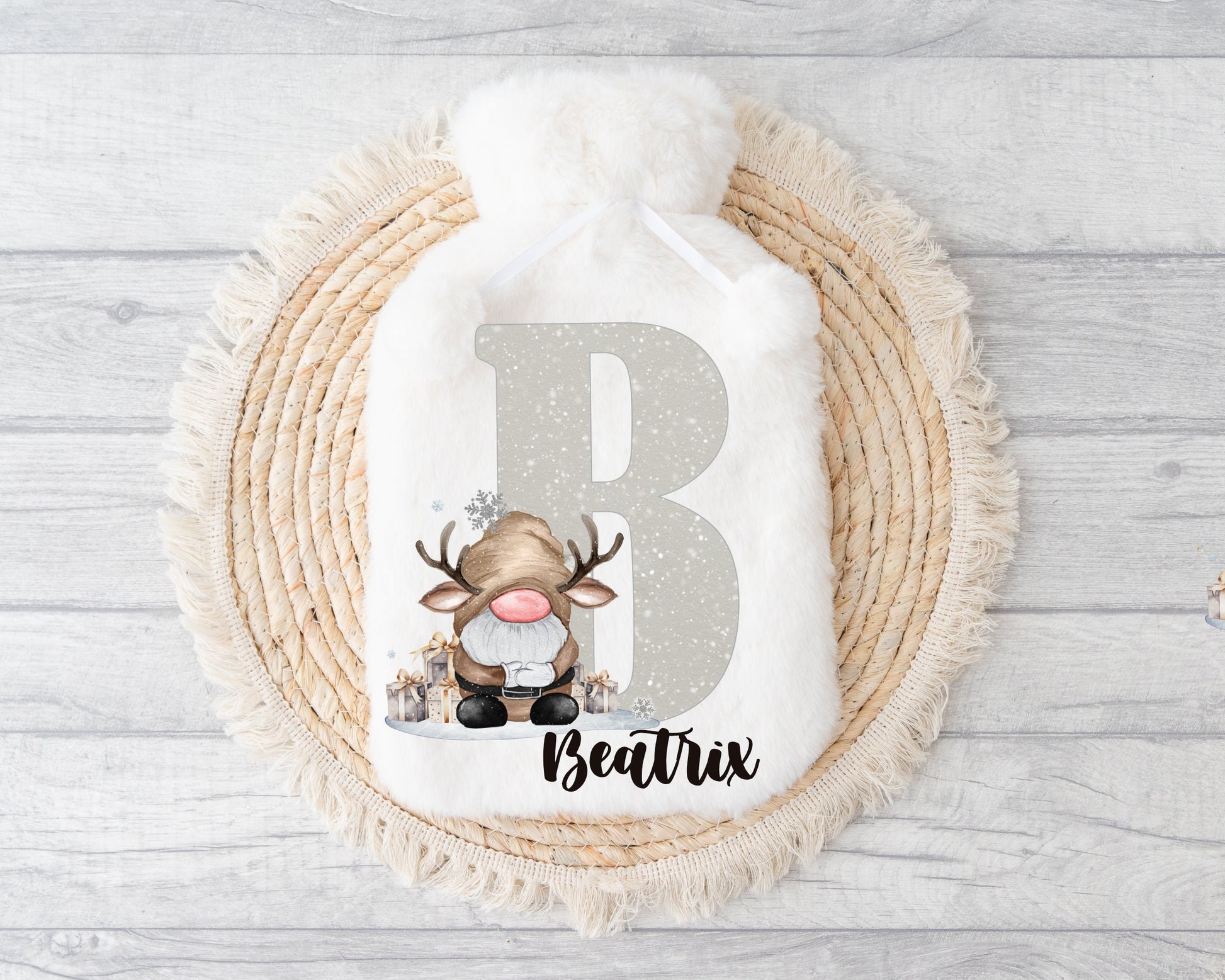 Hot Water Bottle, Nannie Gift, Personalised Hot Water Bottle, Christmas Gift For Grandma, Christmas Gift For Friend, Gonk Gift