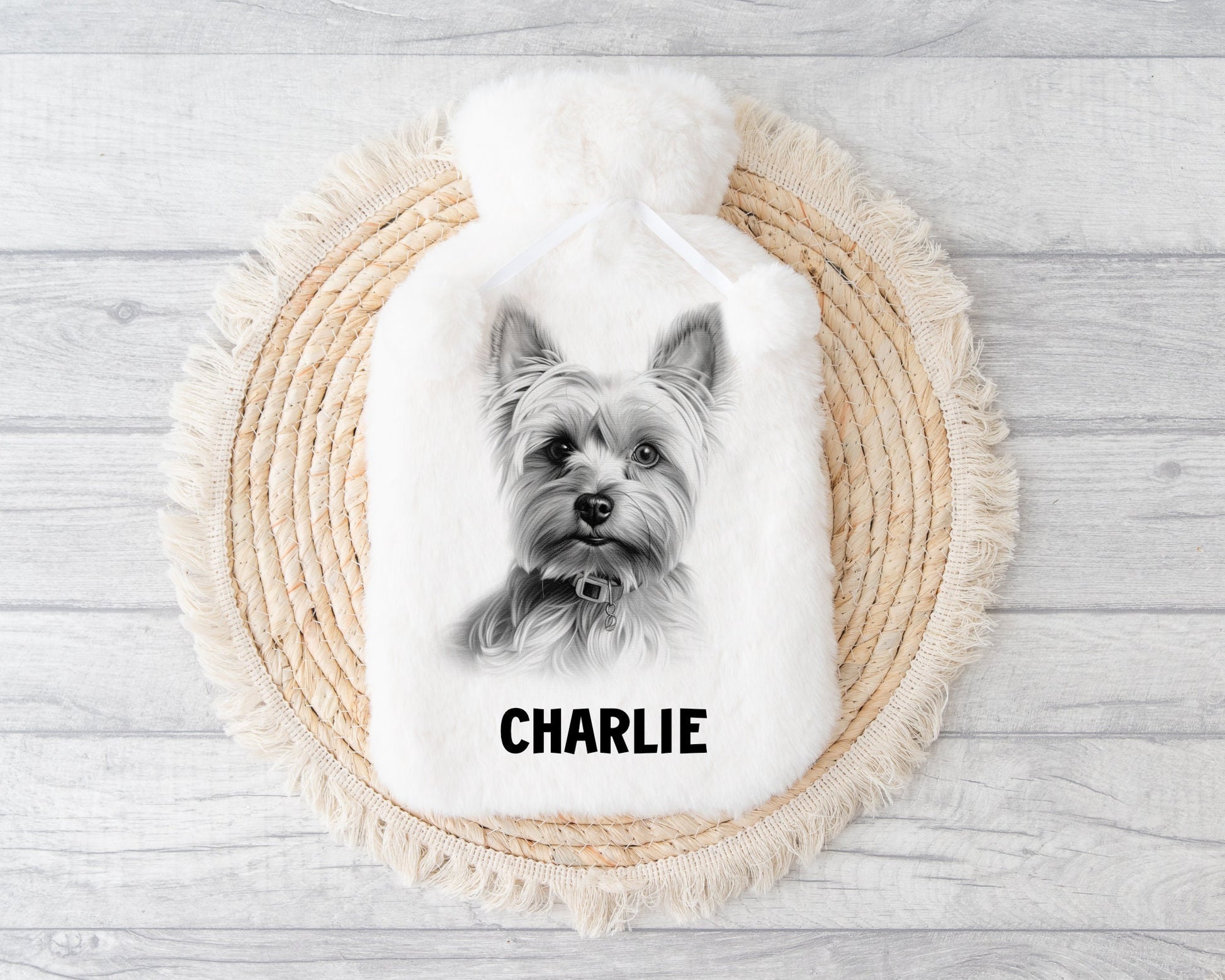 Staffy Hot Water Bottle, Personalised Hot Water Bottle, Black Lab, Golden Lab, Yorkie, Samoyed, Pit Bull, Rottweiler, Staff, Cocker