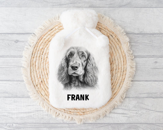 Dog Hot Water Bottle, Personalised Hot Water Bottle, Black Lab, Golden Lab, Yorkie, Samoyed, Pit Bull, Rottweiler, Staff, Cocker, Springer