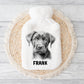 Dog Hot Water Bottle, Personalised Hot Water Bottle, Black Lab, Golden Lab, Yorkie, Samoyed, Pit Bull, Rottweiler, Staff, Cocker, Springer