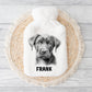 Dog Hot Water Bottle, Personalised Hot Water Bottle, Black Lab, Golden Lab, Yorkie, Samoyed, Pit Bull, Rottweiler, Staff, Cocker, Springer