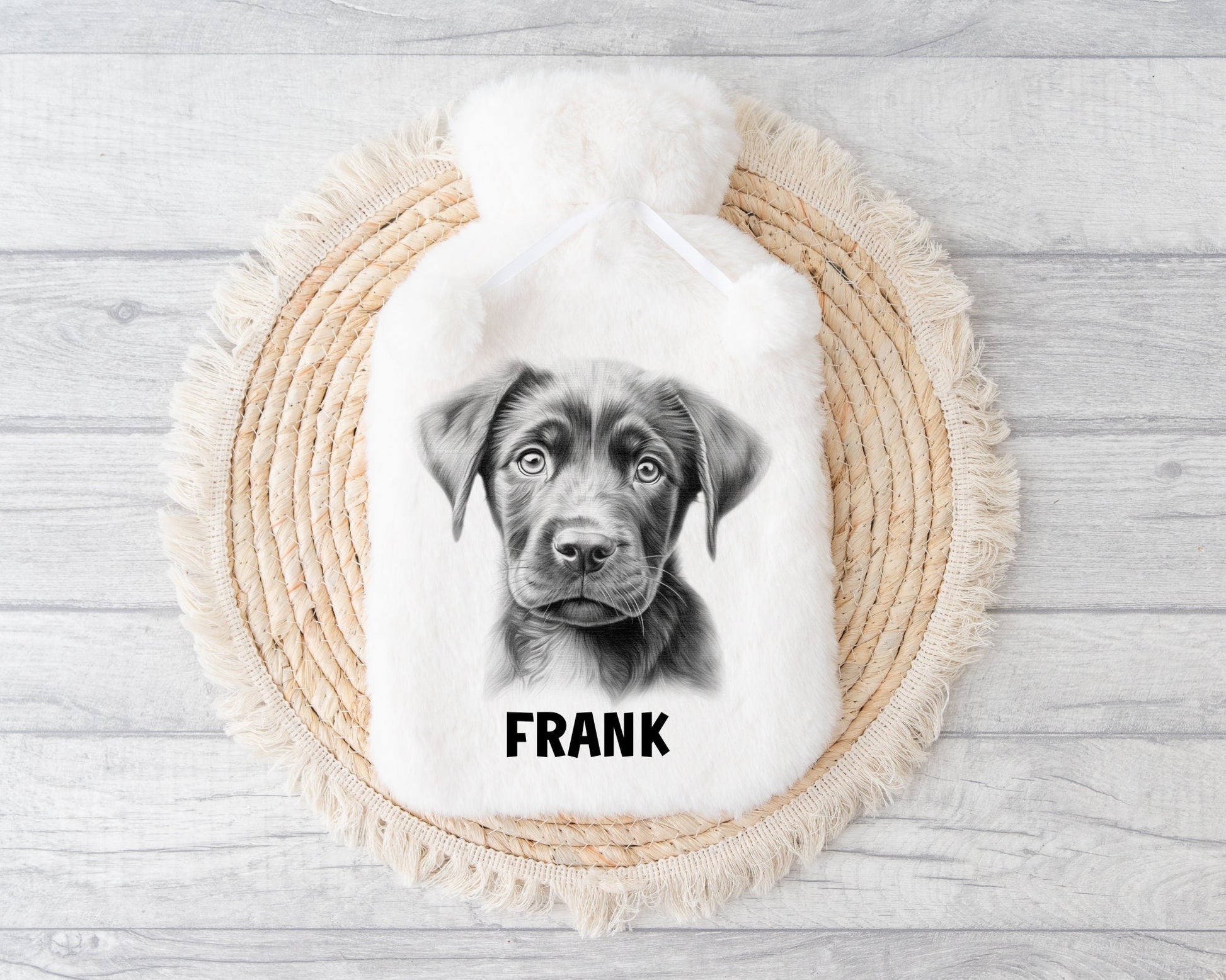 Dog Hot Water Bottle, Personalised Hot Water Bottle, Black Lab, Golden Lab, Yorkie, Samoyed, Pit Bull, Rottweiler, Staff, Cocker, Springer