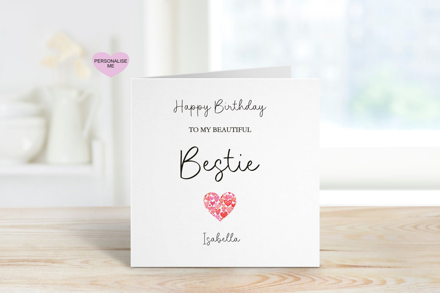 Personalised Bestie Birthday Card, Birthday Card For Bestie, Birthday Cards For Any age, 40th Birthday For Friend
