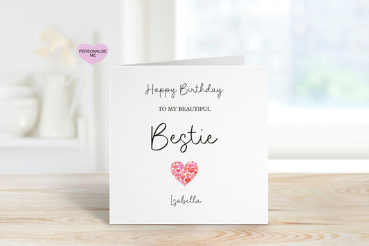 Personalised Bestie Birthday Card, Birthday Card For Bestie, Birthday Cards For Any age, 40th Birthday For Friend