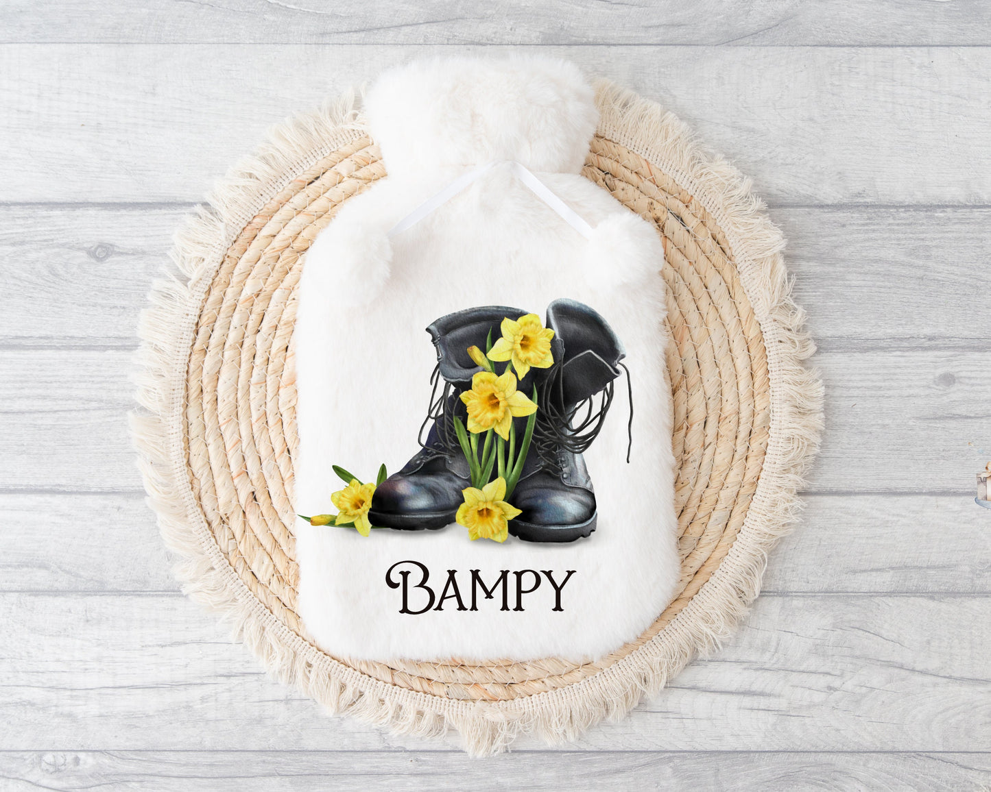 Hot Water Bottle, Gift For Dad, Personalised Hot Water Bottle, Christmas Gift For Grampy, Christmas Gift For Friend, Army Boots Design