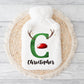 Hot Water Bottle, Gift For Her, Personalised Hot Water Bottle, Christmas Gift For Friend, Christmas Gift For Him, Reindeer Initial