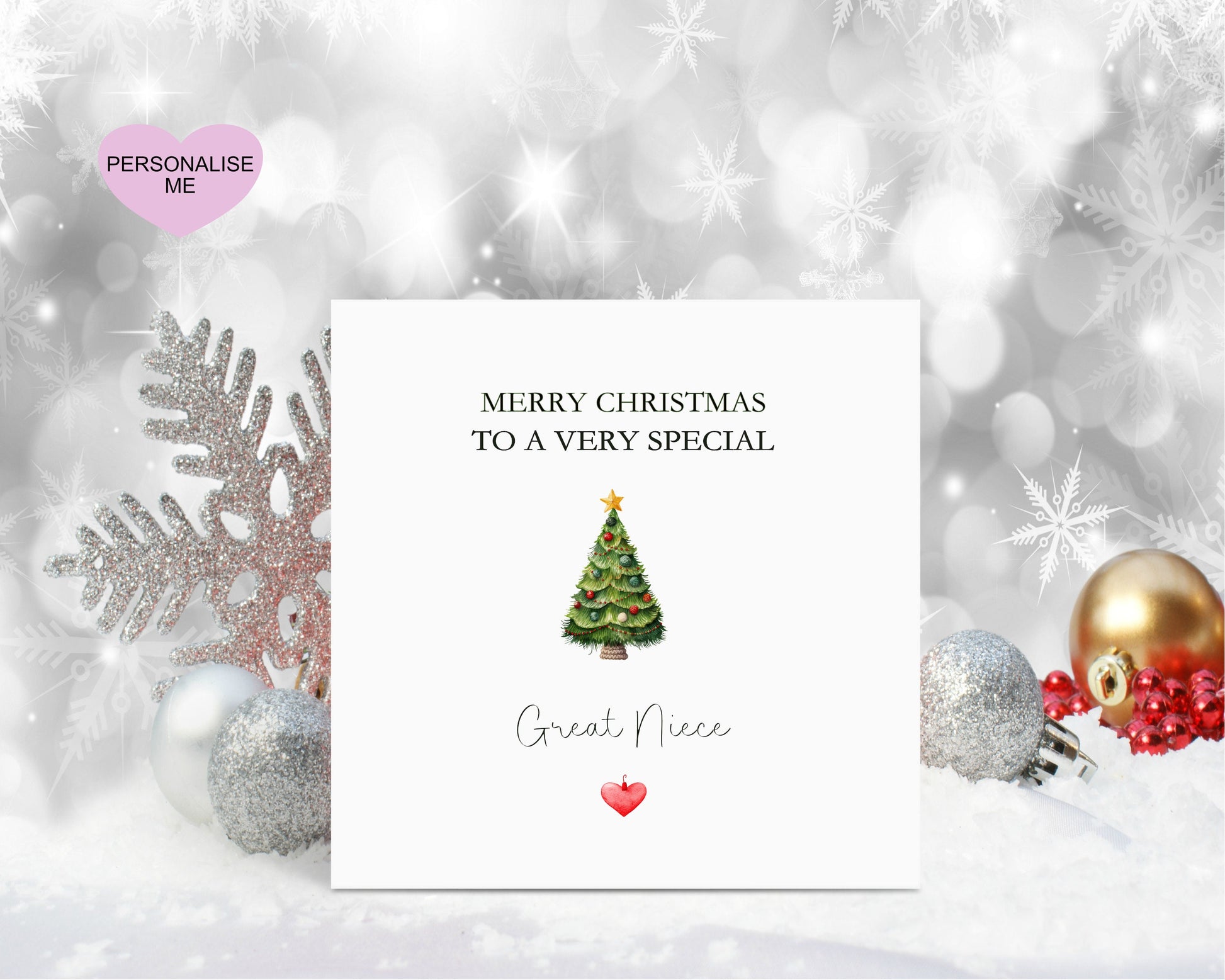 Sister Christmas Card, Christmas Card For Sister, Personalised Christmas Card, Christmas Tree Card