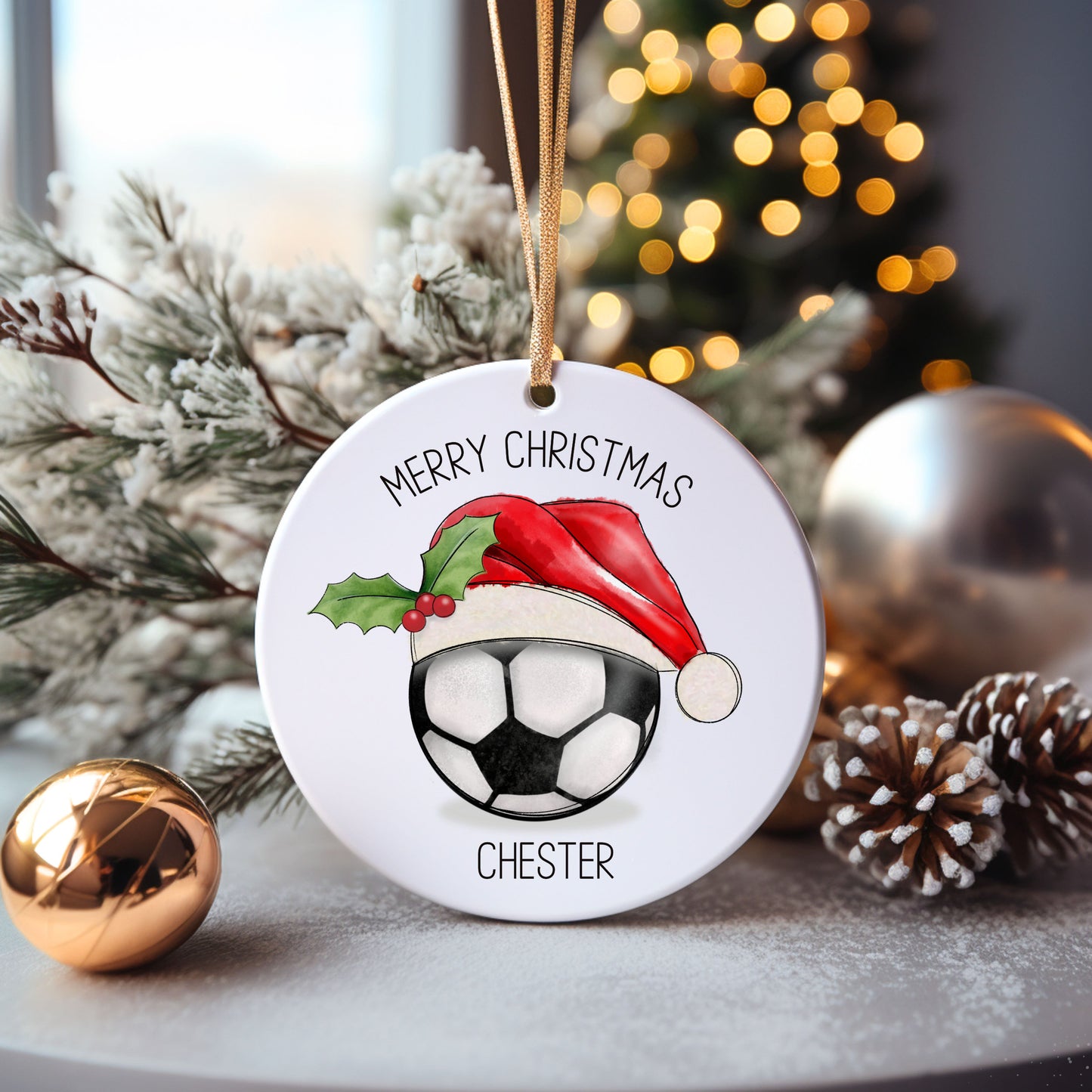 Netball Christmas Tree Decoration, Personalised Netball Christmas Tree Bauble, Sports Christmas Decoration
