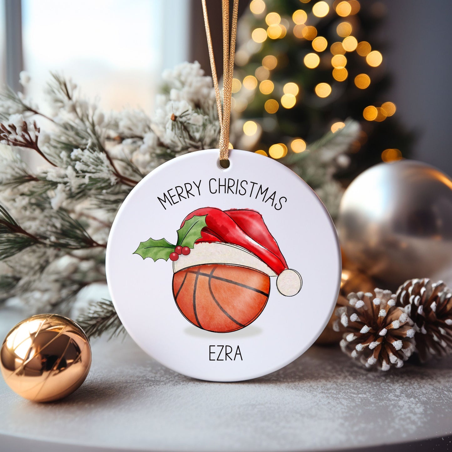 Cricket Christmas Tree Decoration, Personalised Cricket Christmas Tree Bauble, Sports Christmas Decoration