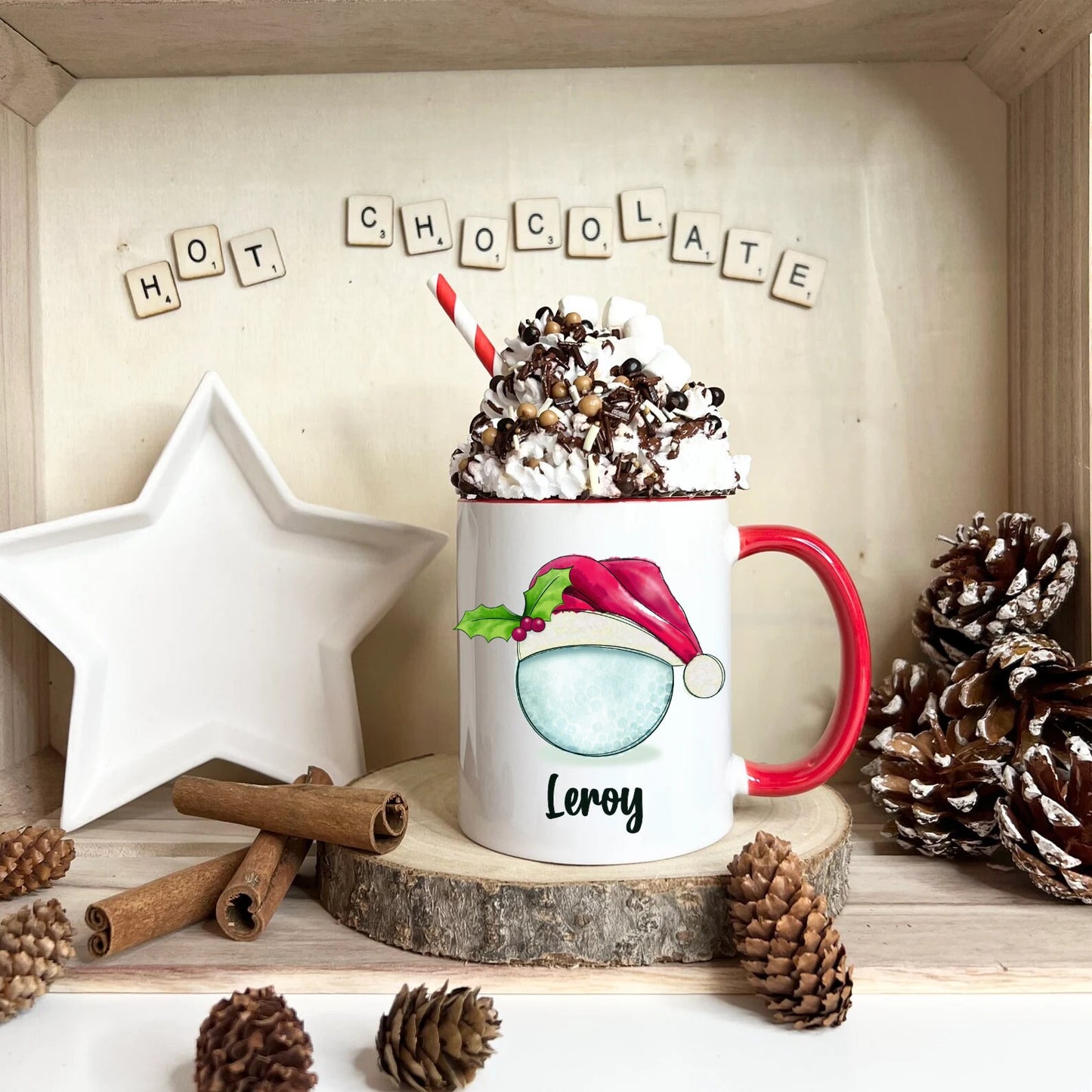 Cricket Christmas Mug, Personalised Cricket Christmas Mug. Xmas Movie Mug, Stocking Filler, Secret Santa Gift, Sports Christmas Gifts