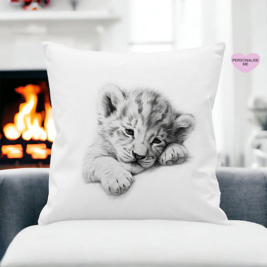Lion Cushion, Personalised Cushion Gift,, Gift For Granddaughter, Luxury Cushion, Gift For Friend, Git For Grandson, Xmas Gift
