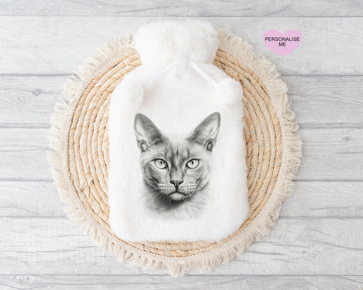Cat Hot Water Bottle, Gift For Her, Personalised Hot Water Bottle, Christmas Gift For Friend, Christmas Gift For Him,