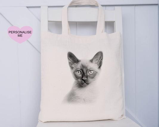 Cat Tote Bag, Personalised Tote Bag, Gift For Her, Gift For Friend, Gift For Mum, Xmas Gift For Nanna