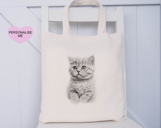 Cat Tote Bag, Personalised Tote Bag, Gift For Her, Gift For Friend, Gift For Mum, Xmas Gift For Nanna