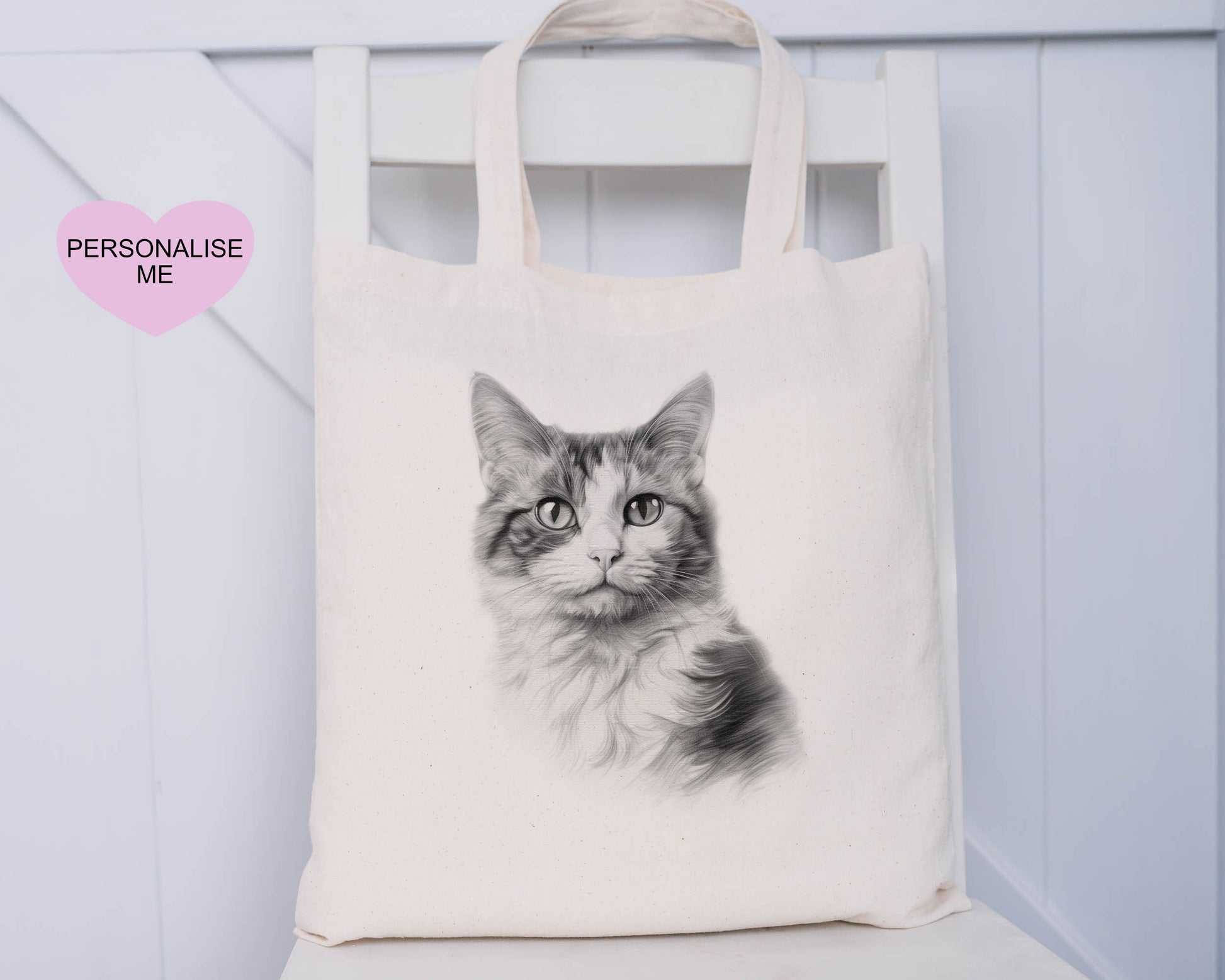 Cat Tote Bag, Personalised Tote Bag, Gift For Her, Gift For Friend, Gift For Mum, Xmas Gift For Nanna