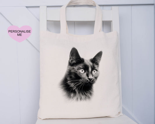 Cat Tote Bag, Personalised Tote Bag, Gift For Her, Gift For Friend, Gift For Mum, Xmas Gift For Nanna