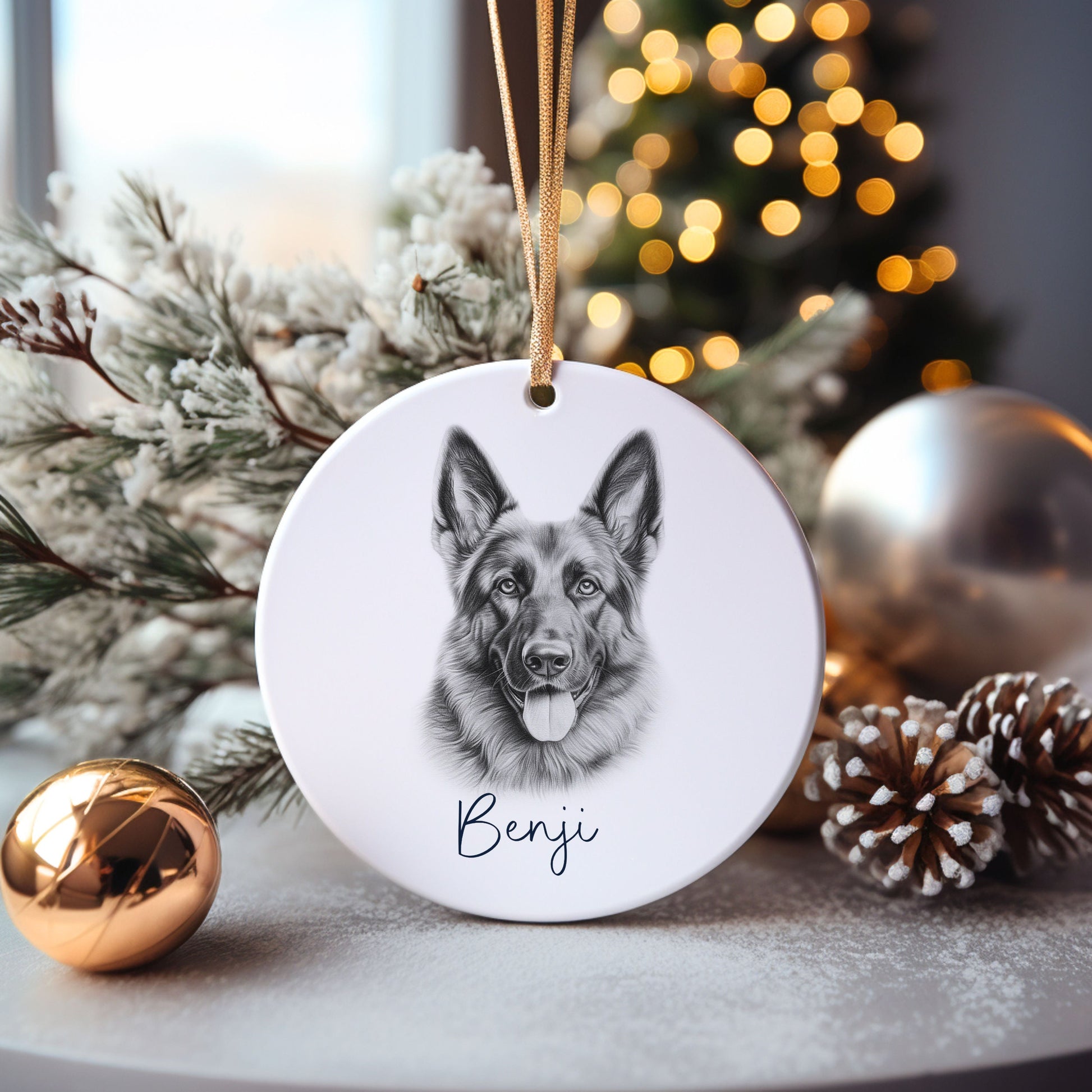 Great Dane Dog Bauble, Personalised Pet Dog Christmas Tree Decoration, Gift For Dog Family
