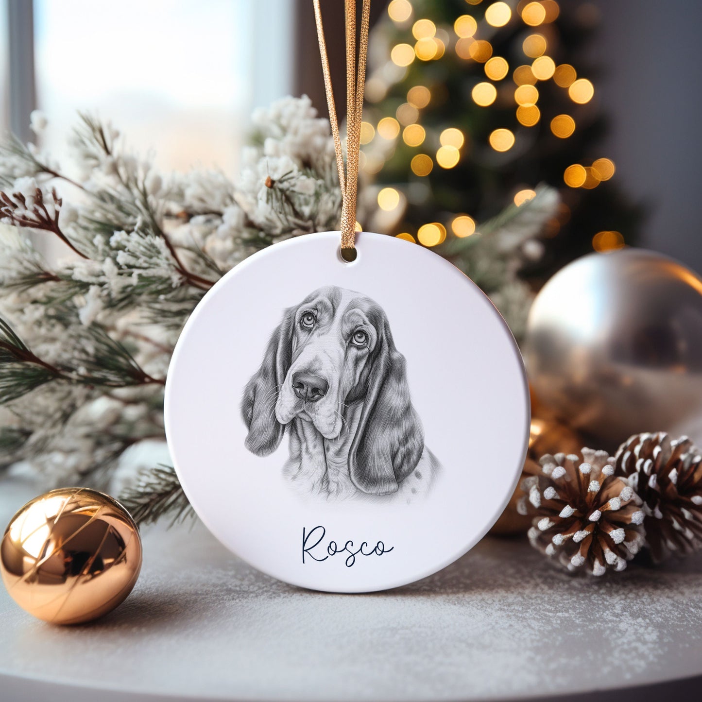 Border Collie Dog Bauble, Personalised Pet Dog Christmas Tree Decoration, Gift For Dog Family