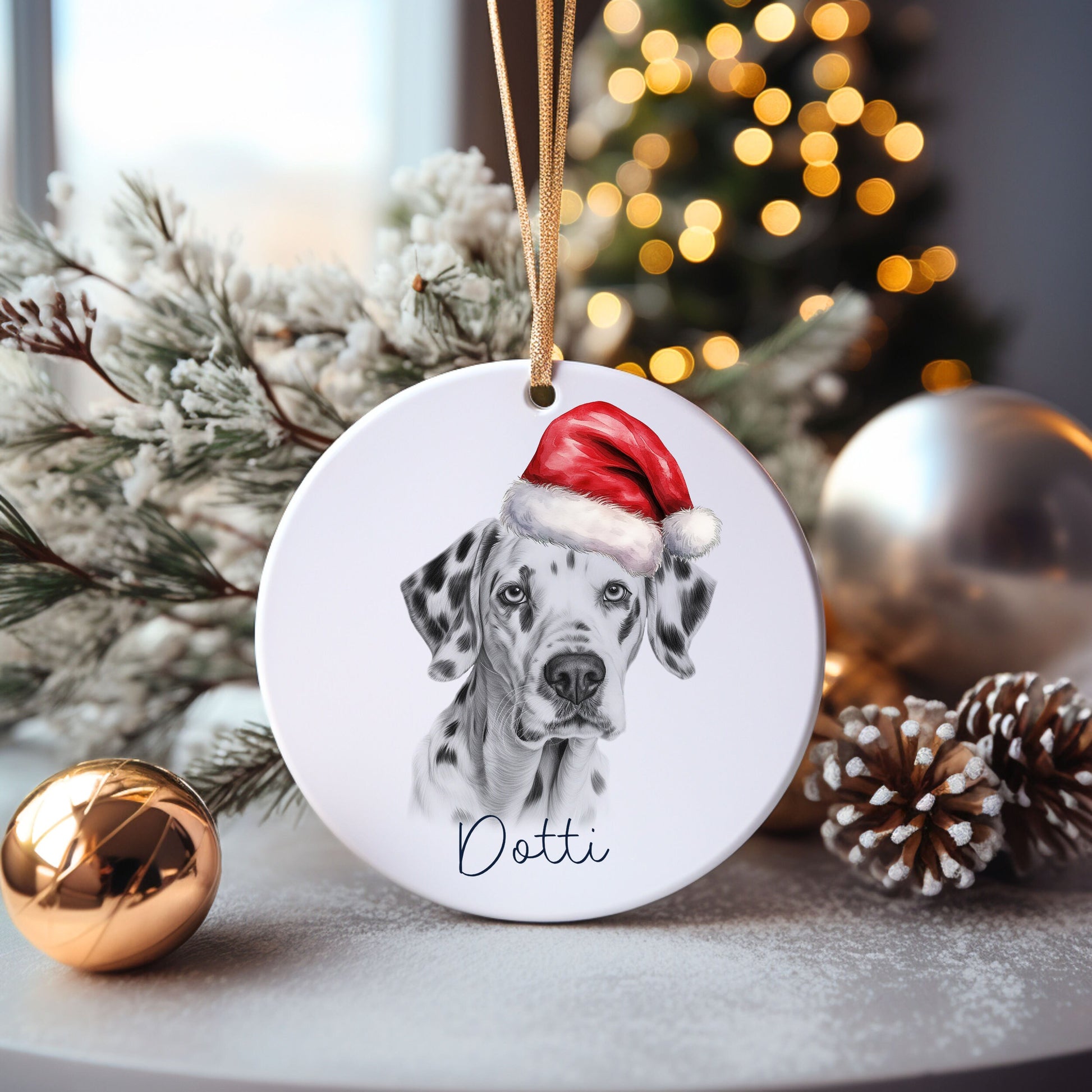 Border Terrier Dog Bauble, Personalised Pet Dog Christmas Tree Decoration, Gift For Dog Family