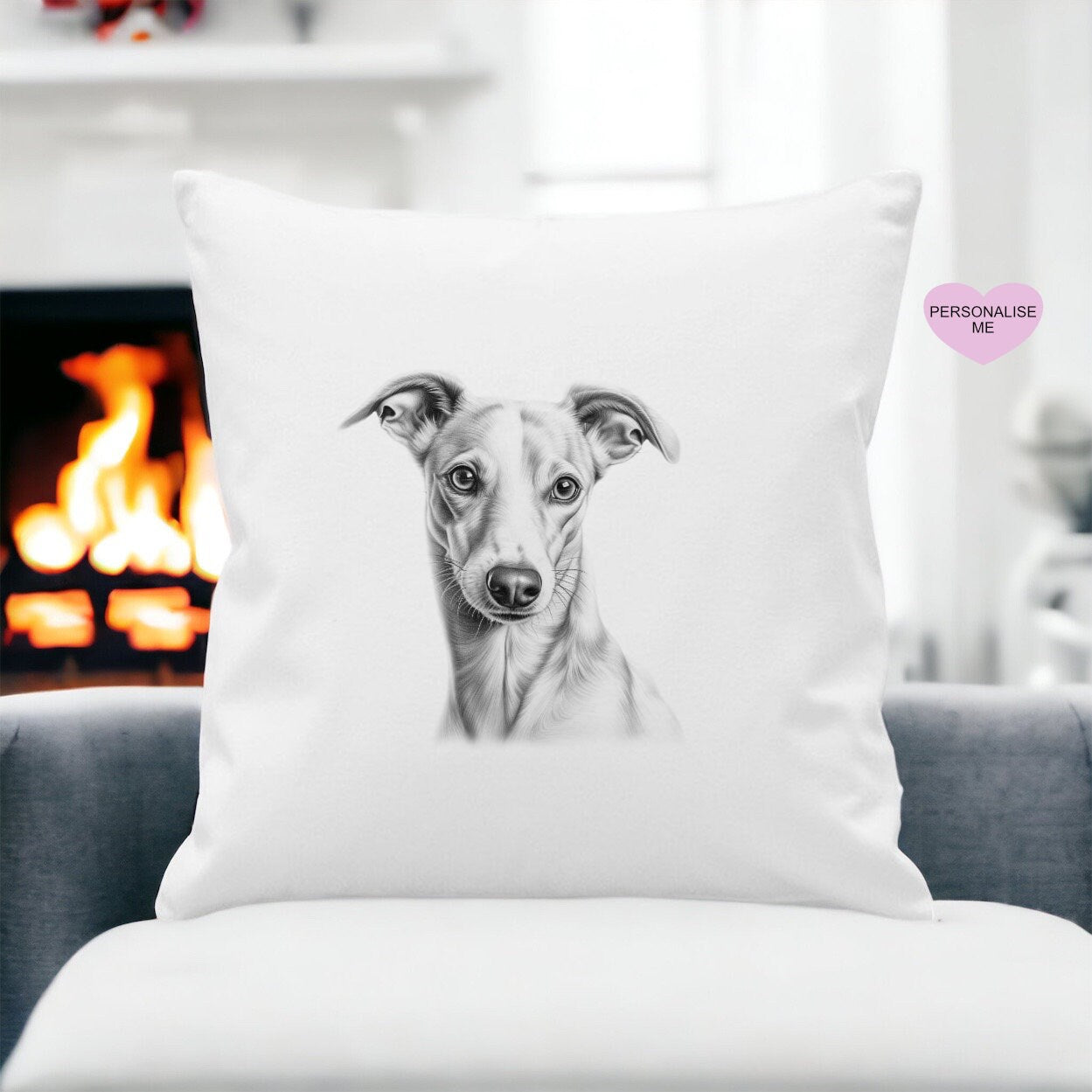 Whippet Cushion, Personalised Cushion Gift Dog Cushion Gift, Xmas Gift, Miniature Schnauzer, Whippet Cushion