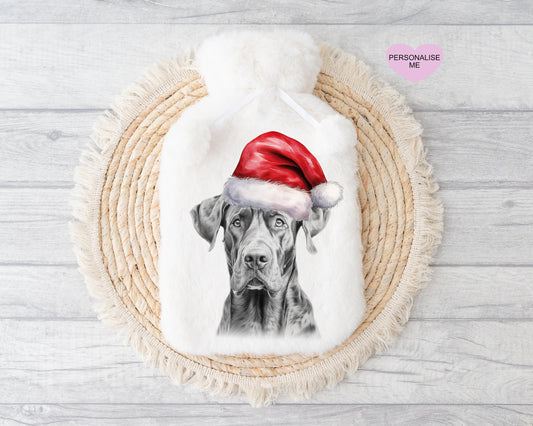 Great Dane Gift, Personalised Hot Water Bottle, Dog Xmas Gift, Xmas Gift For Dog Lover