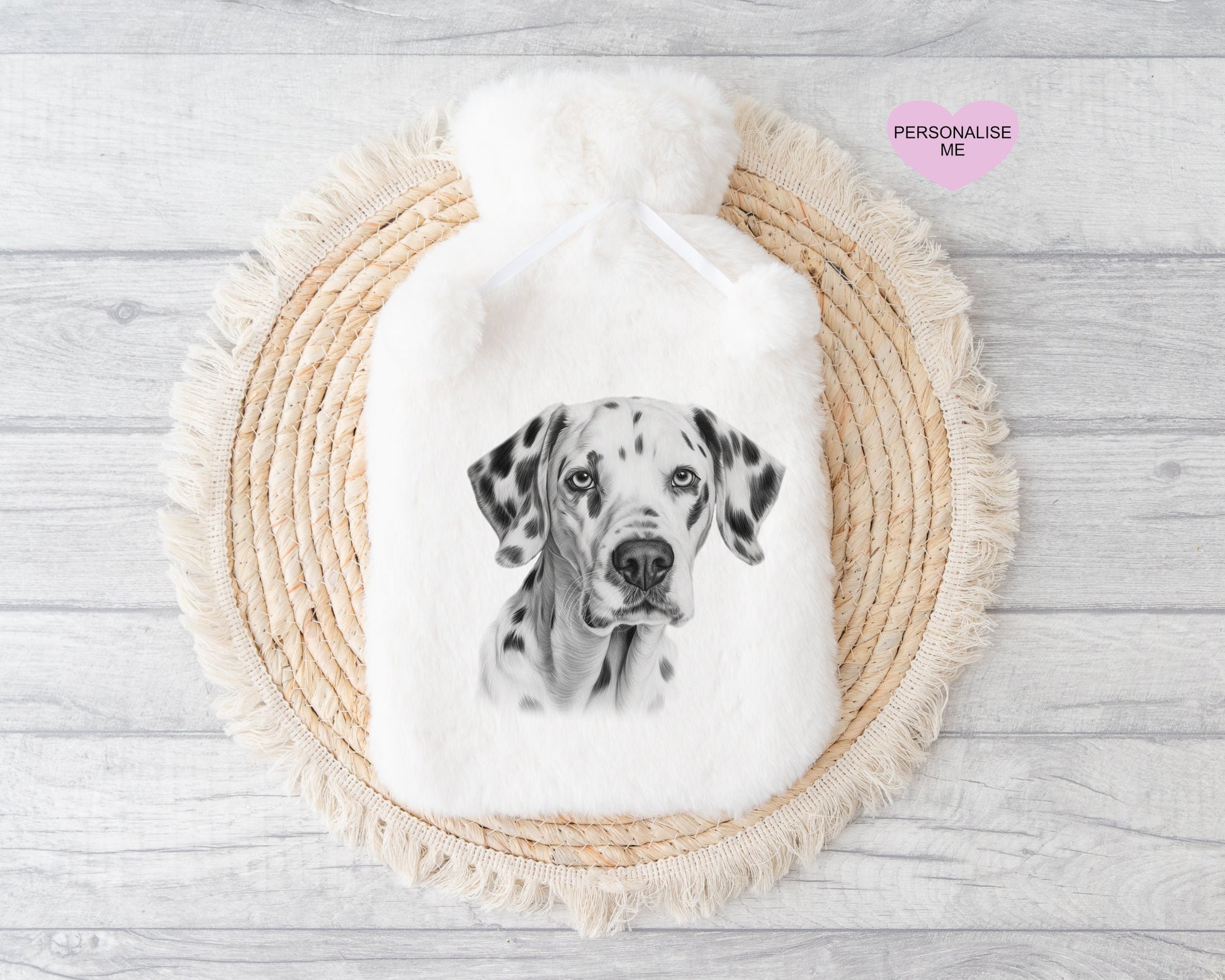 Dalmation Gift, Personalised Hot Water Bottle, Dog Xmas Gift, Xmas Gift For Dog Lover