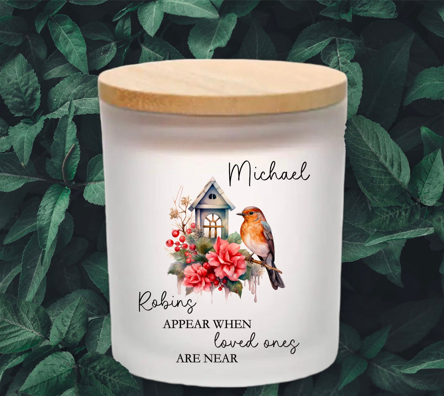 Lost Loved One Gift, Robins Appear When Loved Ones Are Near, Memory Candle Jar Gift, Xmas Memorial Gift, Lost Loved One Gift Mum