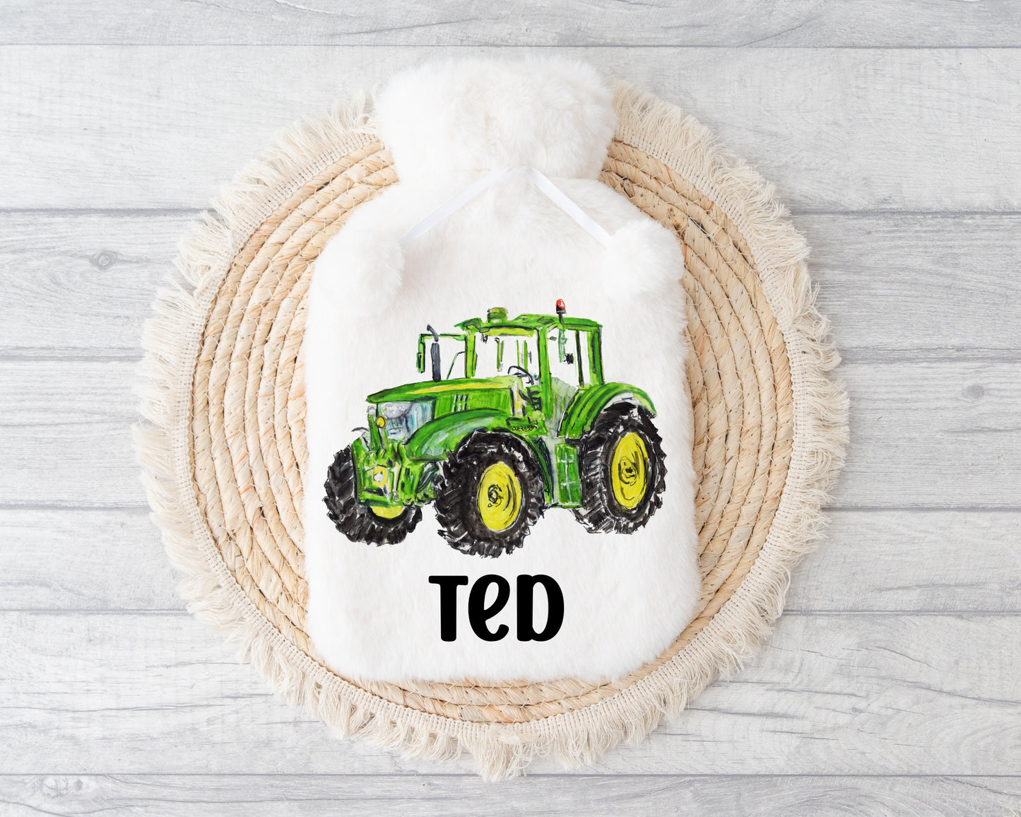 Tractor Hot Water Bottle, Hot Water Bottle, Tractor Gift, Personalised Hot Water Bottle, Christmas Gift Boys, Xmas Gift For Grandson