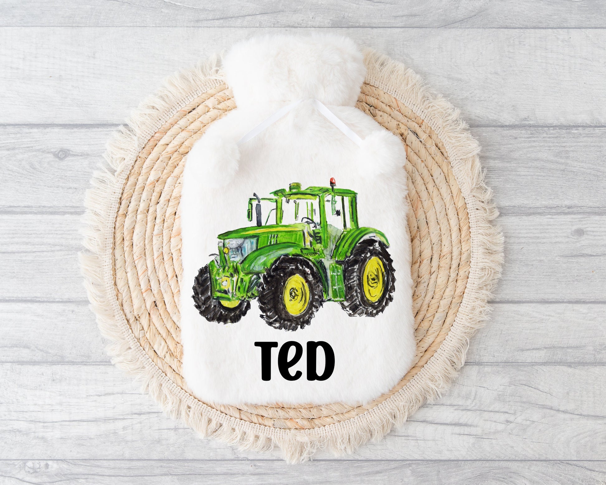 Tractor Hot Water Bottle, Hot Water Bottle, Tractor Gift, Personalised Hot Water Bottle, Christmas Gift Boys, Xmas Gift For Grandson