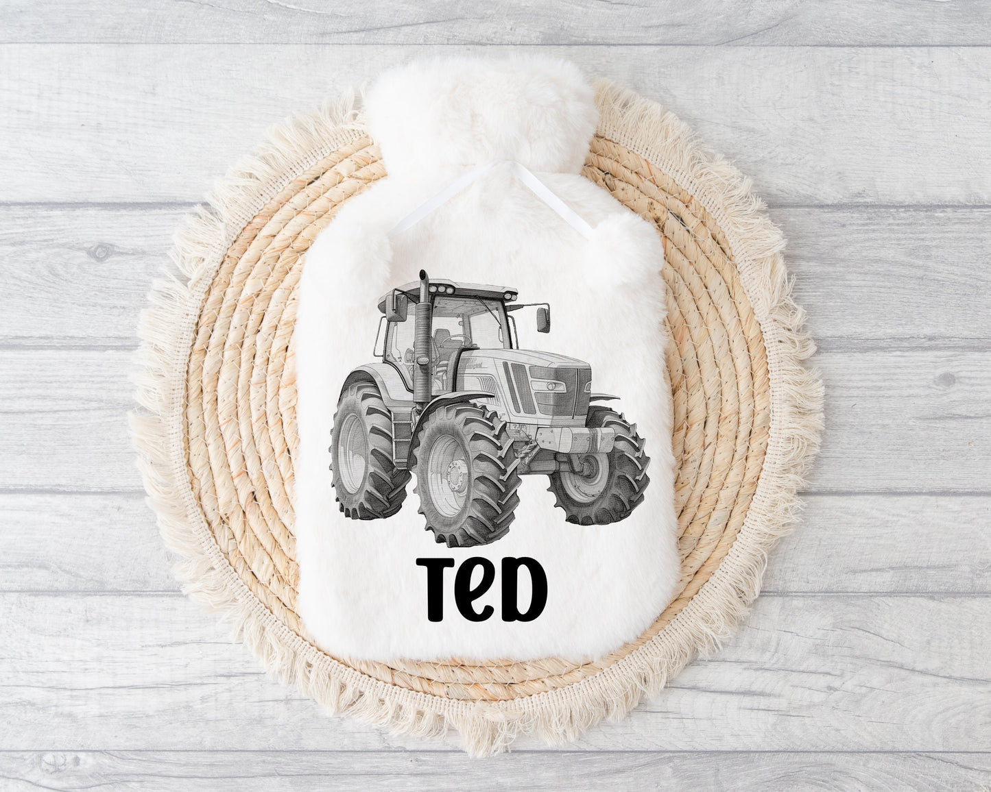 Tractor Hot Water Bottle, Hot Water Bottle, Tractor Gift, Personalised Hot Water Bottle, Christmas Gift Boys, Xmas Gift For Grandson