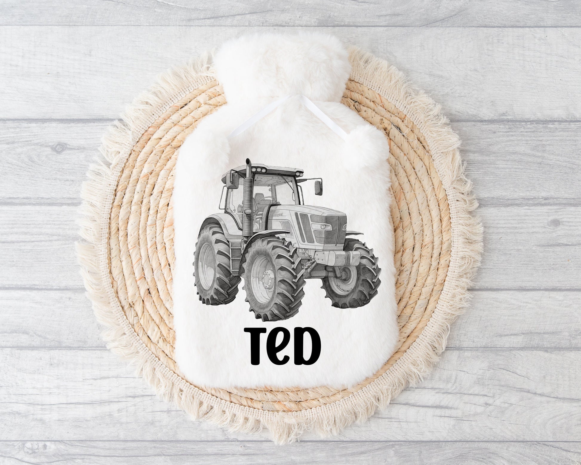 Tractor Hot Water Bottle, Hot Water Bottle, Tractor Gift, Personalised Hot Water Bottle, Christmas Gift Boys, Xmas Gift For Grandson