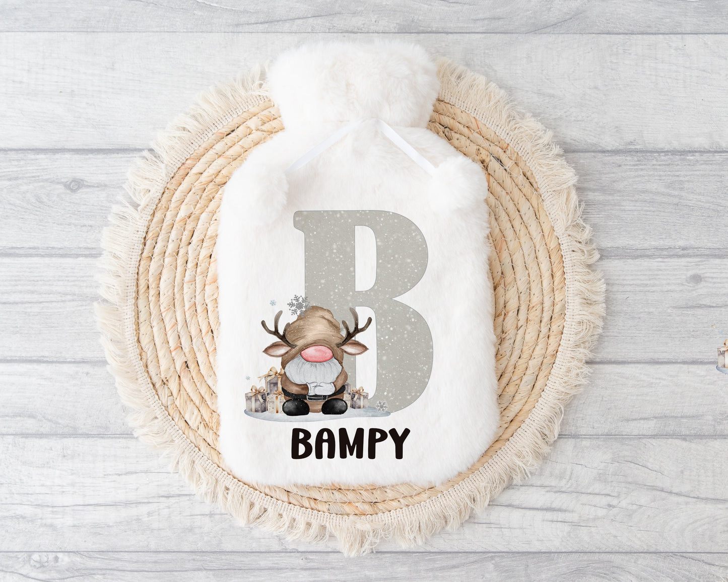 Hot Water Bottle, Gift For Grandson, Personalised Hot Water Bottle, Christmas Gift For Grampy, Christmas Gift For Friend, Gonk Gift