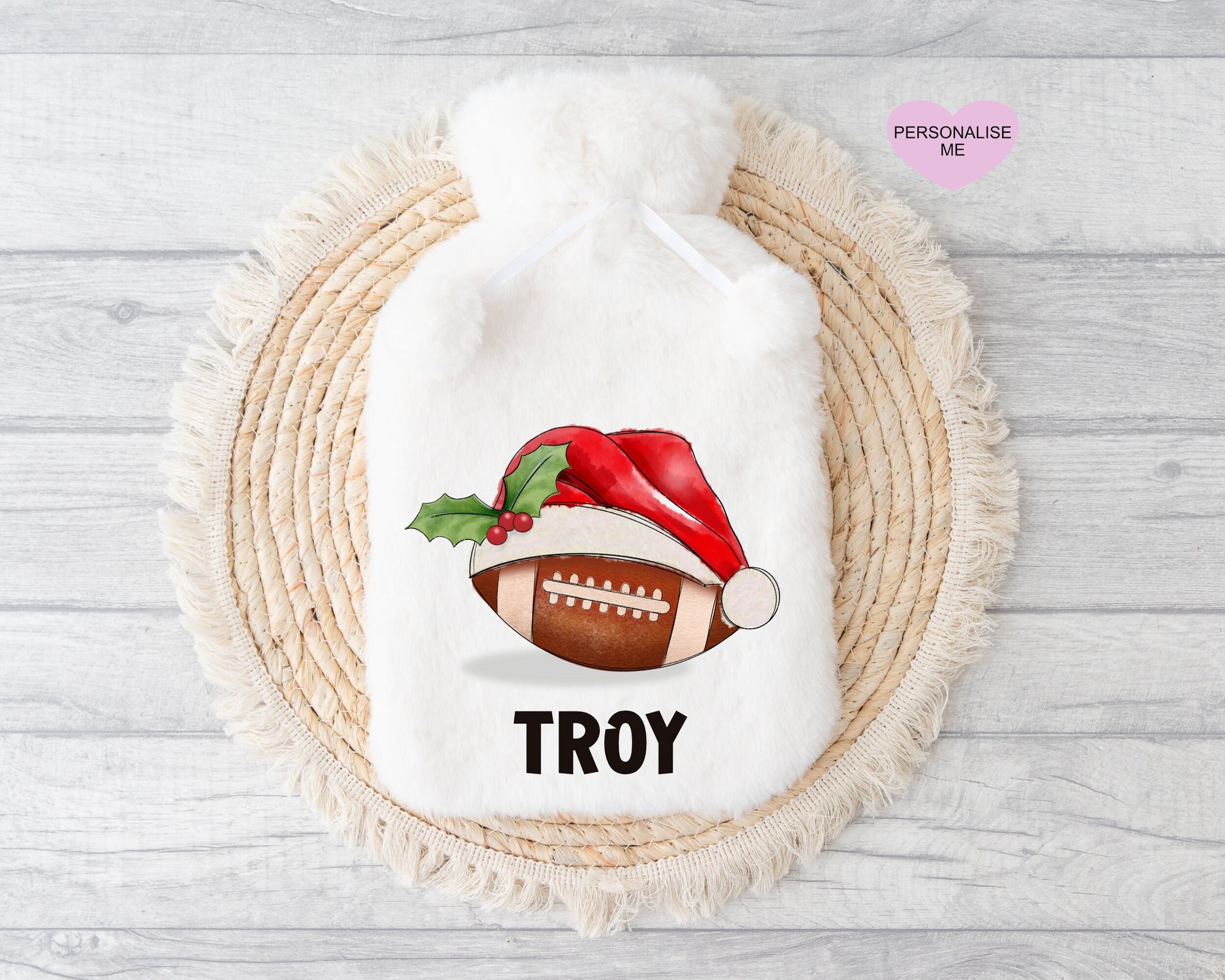 Football Gift, Personalised Hot Water Bottle, Xmas Gift For Grandson, Xmas Gift For Granddaughter, Xmas Gift For Him, Xmas Gift For Her