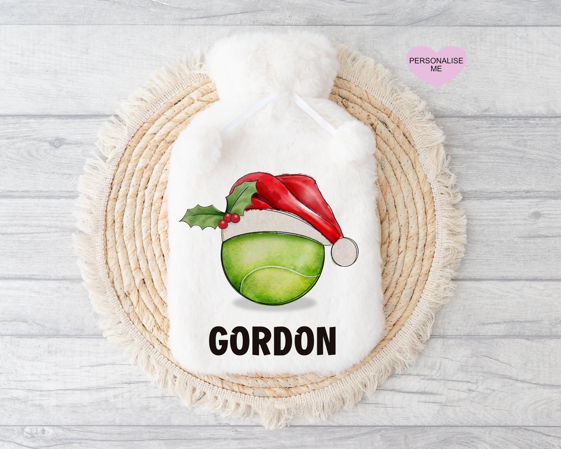 Tennis Gift, Personalised Hot Water Bottle, Xmas Gift For Grandson, Xmas Gift For Granddaughter, Xmas Gift For Him, Xmas Gift For Her