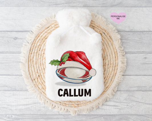 Rugby Gift, Personalised Hot Water Bottle, Xmas Gift For Grandson, Xmas Gift For Granddaughter, Xmas Gift For Him, Xmas Gift For Her