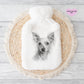 Chinese Crested Hairless Dog Gift, Personalised Hot Water Bottle, Dog Xmas Gift, Xmas Gift For Dog Lover