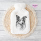 Shetland Sheep Dog Gift, Personalised Hot Water Bottle, Dog Xmas Gift, Xmas Gift For Dog Lover