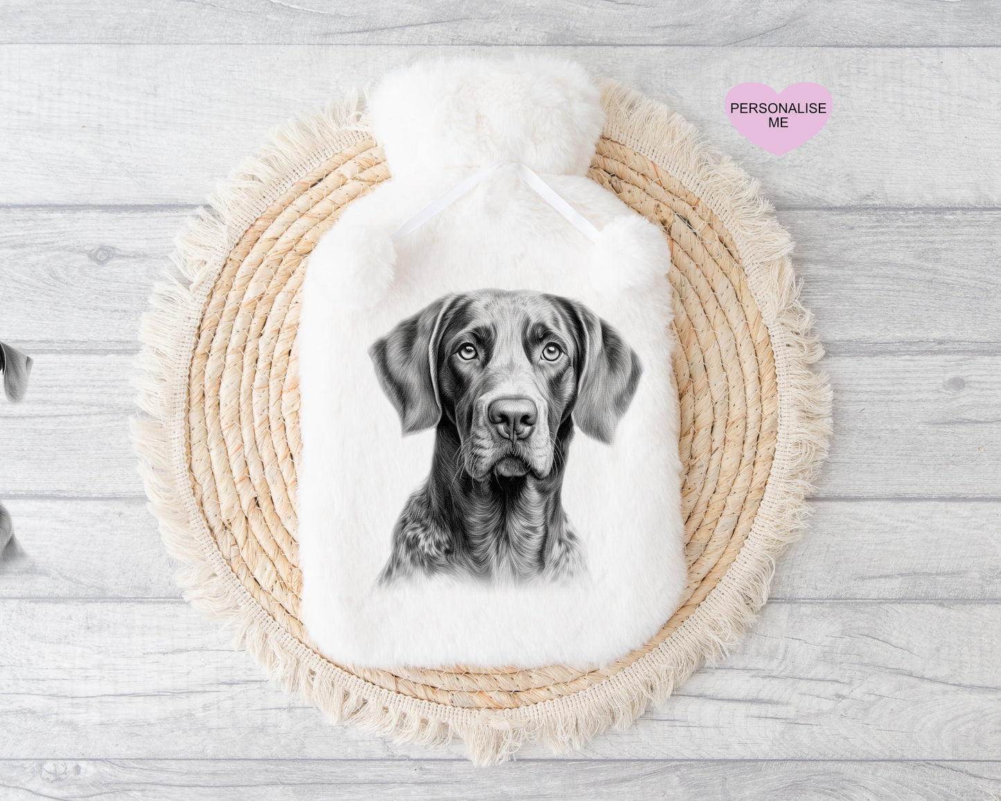 German Short Haired Pointer Dog Gift, Personalised Hot Water Bottle, Dog Xmas Gift, Xmas Gift For Dog Lover