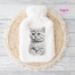 Cat Hot Water Bottle, Gift For Her, Personalised Hot Water Bottle, Christmas Gift For Friend, Christmas Gift For Him,