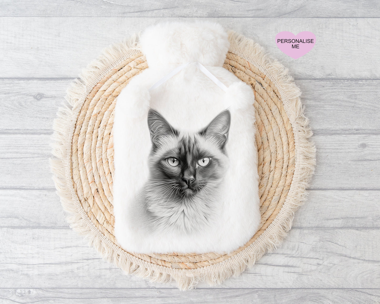 Cat Hot Water Bottle, Gift For Her, Personalised Hot Water Bottle, Christmas Gift For Friend, Christmas Gift For Him,