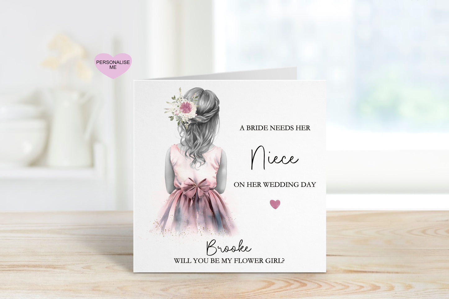 Flower Girl Proposal Card, Personalised Flower Girl Proposal Card, Will You Be My Flower Girl? Niece Flower Girl Proposal