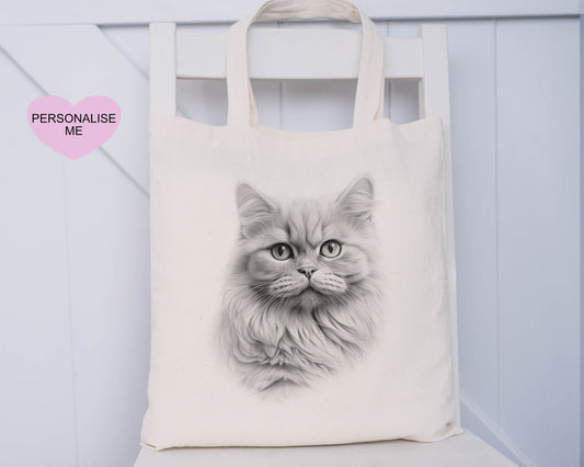 Cat Tote Bag, Personalised Tote Bag, Gift For Her, Gift For Friend, Gift For Mum, Xmas Gift For Nanna