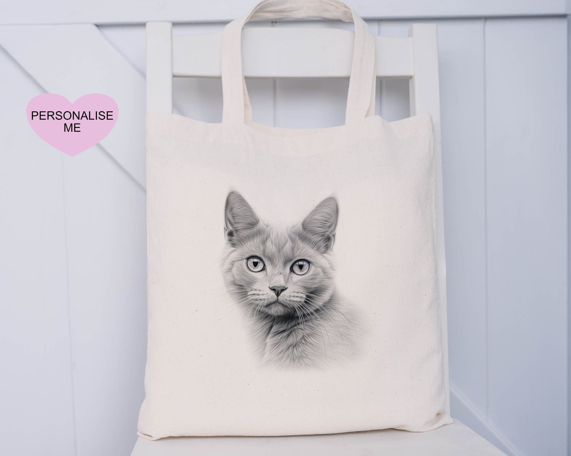 Cat Tote Bag, Personalised Tote Bag, Gift For Her, Gift For Friend, Gift For Mum, Xmas Gift For Nanna