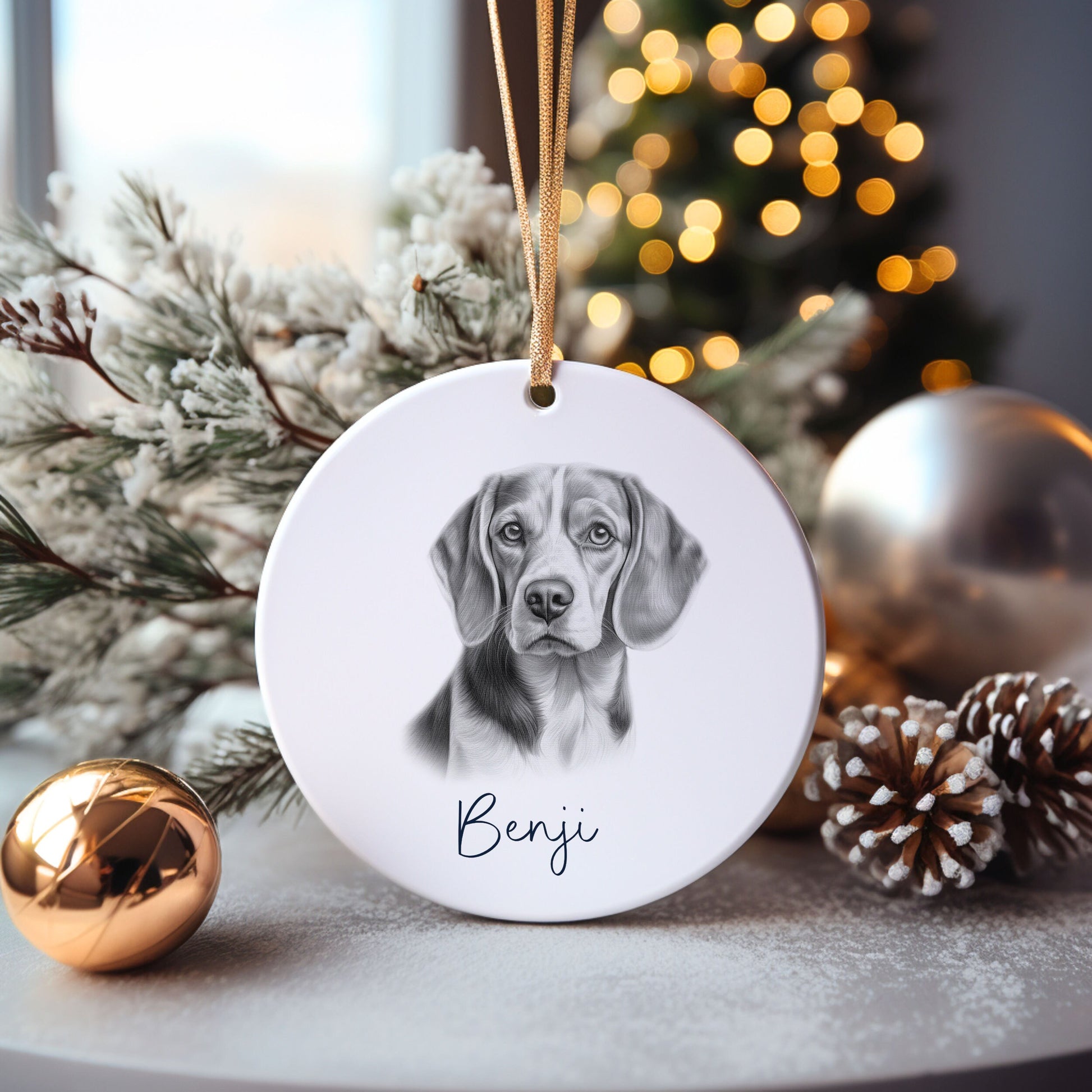 Lakeland Terrier Dog Bauble, Personalised Pet Dog Christmas Tree Decoration, Gift For Dog Family
