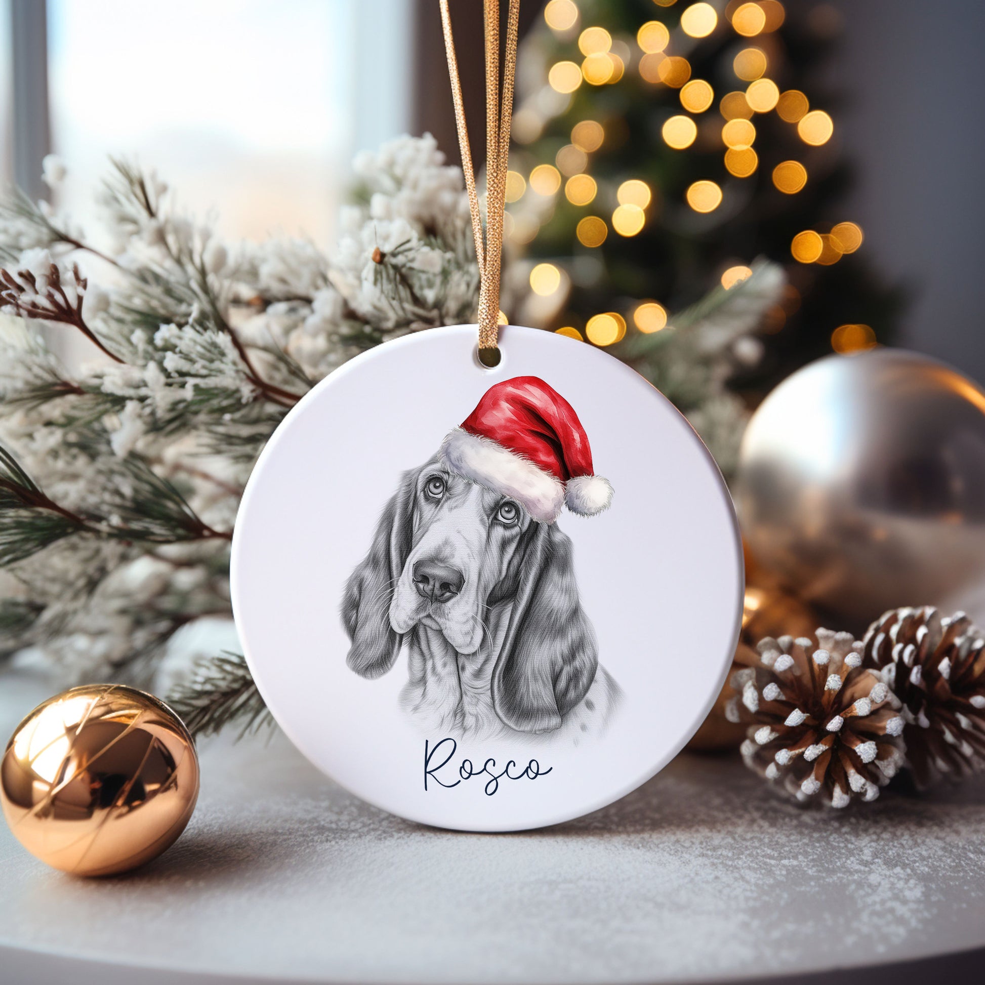 Border Terrier Dog Bauble, Personalised Pet Dog Christmas Tree Decoration, Gift For Dog Family