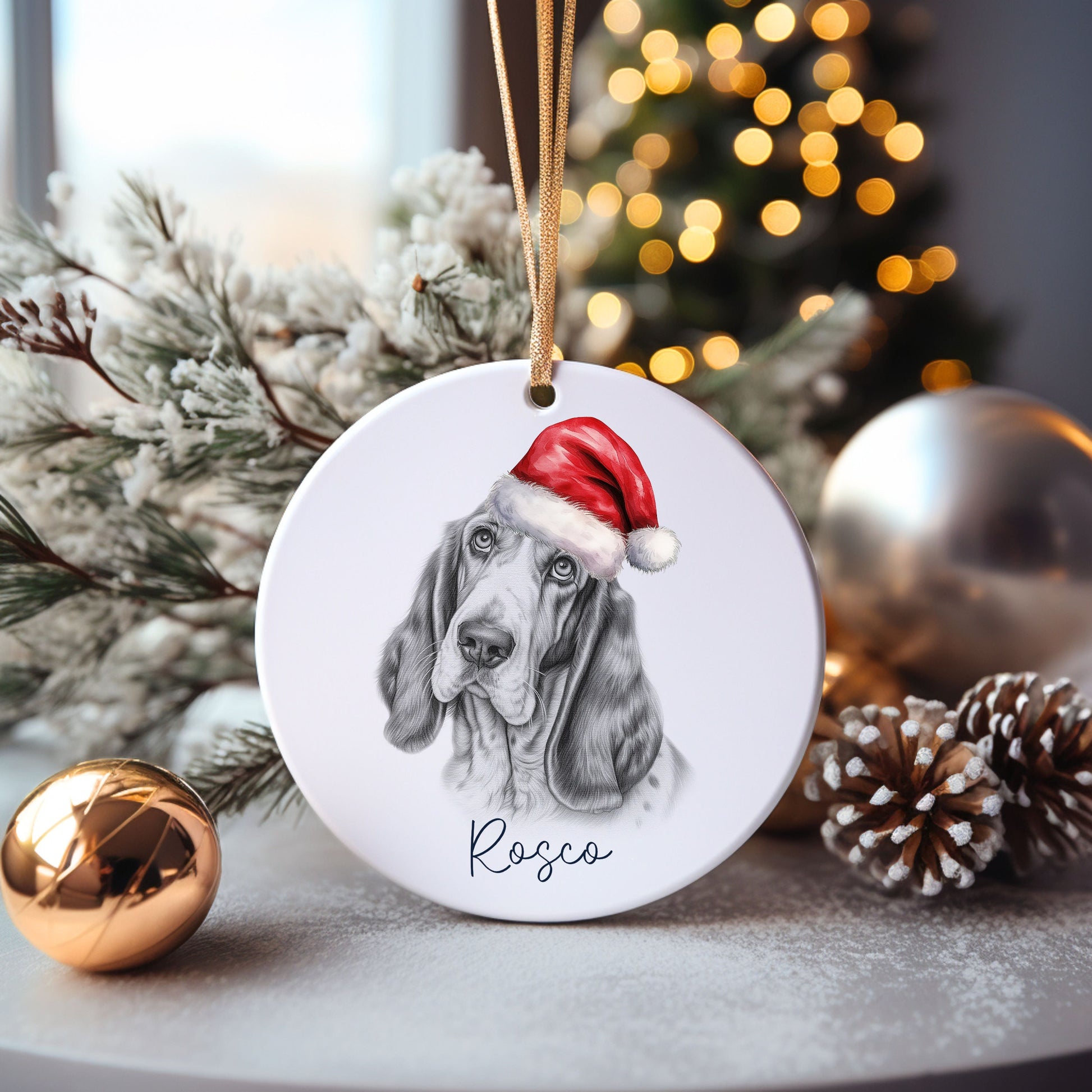 Cocker Spaniel Christmas Dog Bauble, Personalised Pet Dog Christmas Tree Decoration, Gift For Dog Family